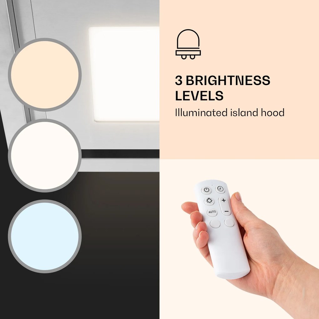 Klarstein Remy Brilliant Edition, hotă, 90 cm, 609 m³ / h, CEE A, LED, sticlă, oțel inoxidabil