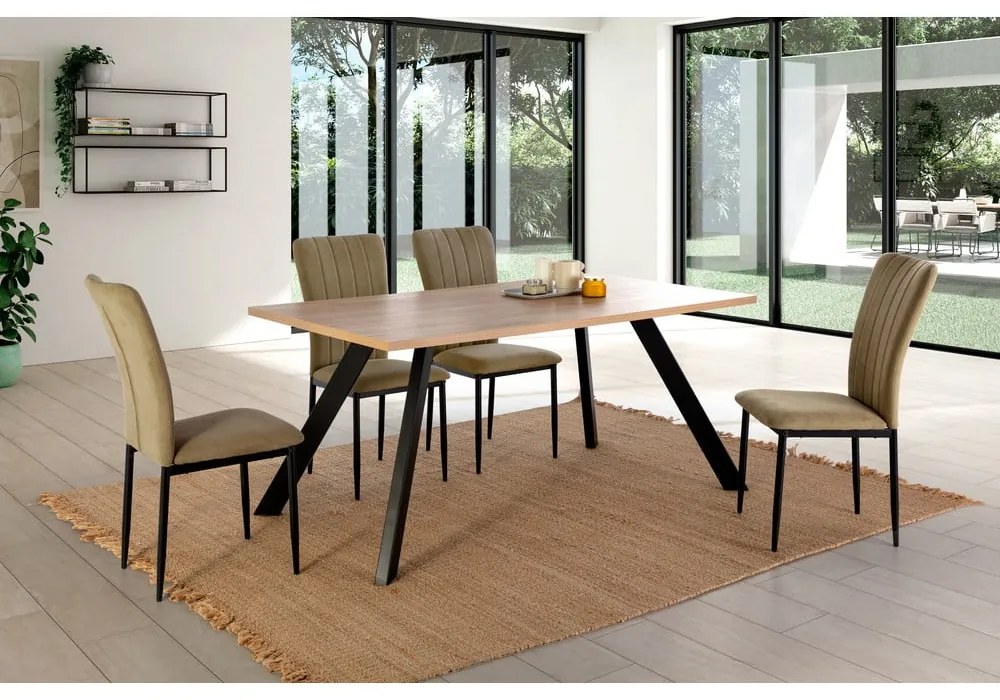 Scaune de dining kaki 4 buc. Holly – Marckeric