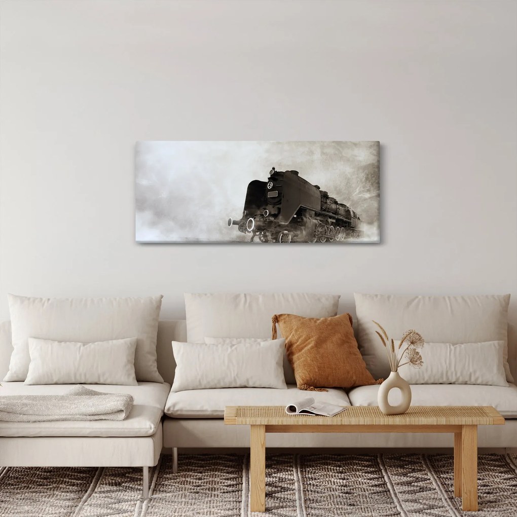 Tablou - Tren în ceață (120x50 cm)