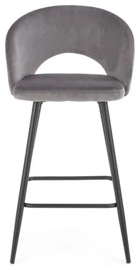 Scaun de bar H96 velvet gri