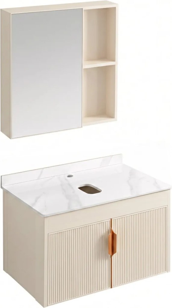 Set de mobilier de baie cu blat Modo 60cm Beige