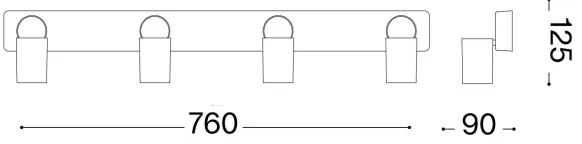 Spot LED Ideal Lux RUDY 4xGU10/7W/230V negru