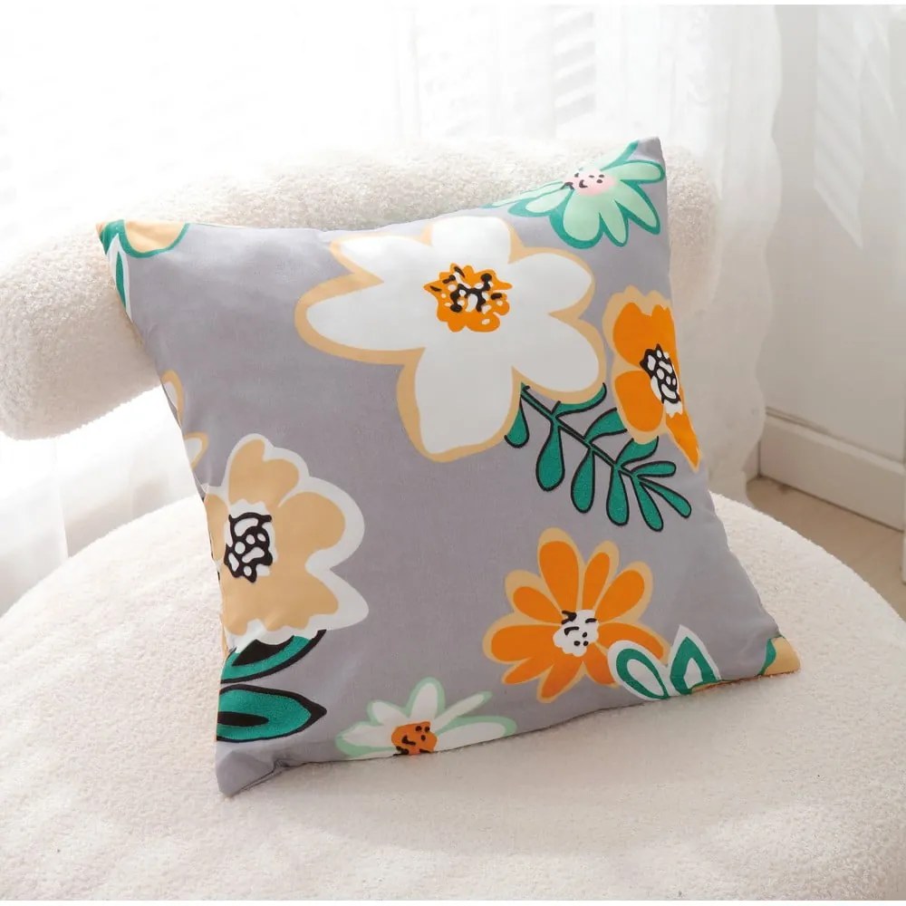 Lenjerie de pat din microsatin portocaliu-gri pentru pat de o persoană cu 3 piese 140x200 cm Grace – My House