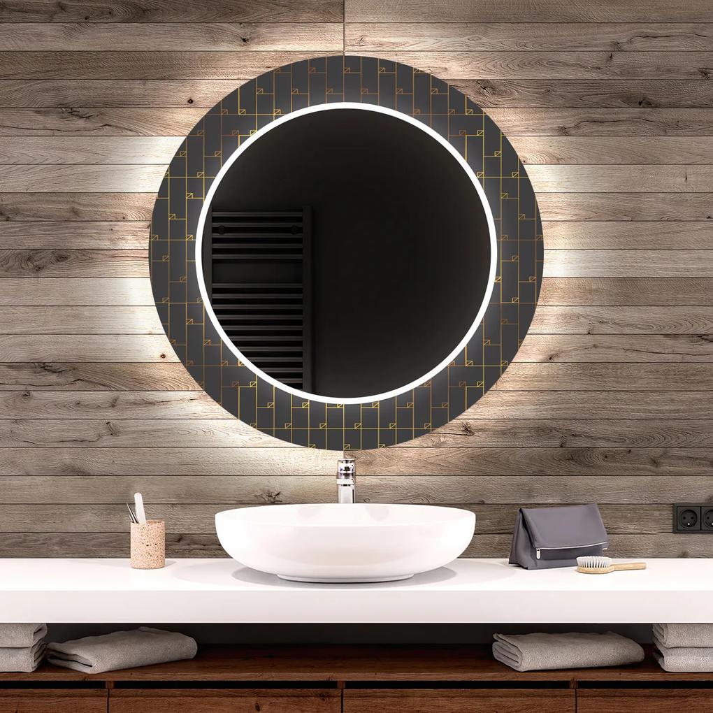 Oglindă rotundă decorativă cu iluminare de fundal pentru baie - Microcircuit