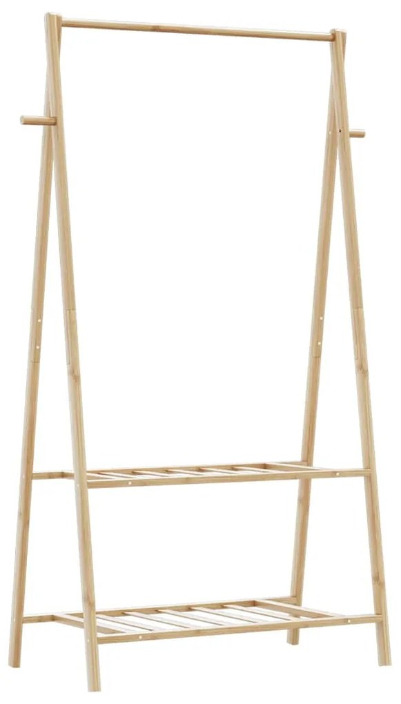 vidaXL Cuier pentru haine cu rafturi, 96x45,5x150,5 cm, bambus