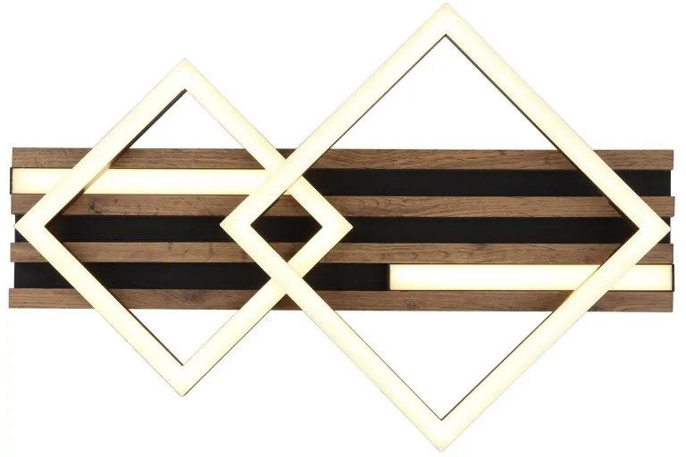 Plafoniera LED riflaj MDF cu efect de lemn OBRIEN