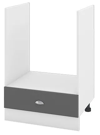 Corp inferior bucatarie Brista 60 cm, cadru cuptor cu 1 sertar, gri/alb