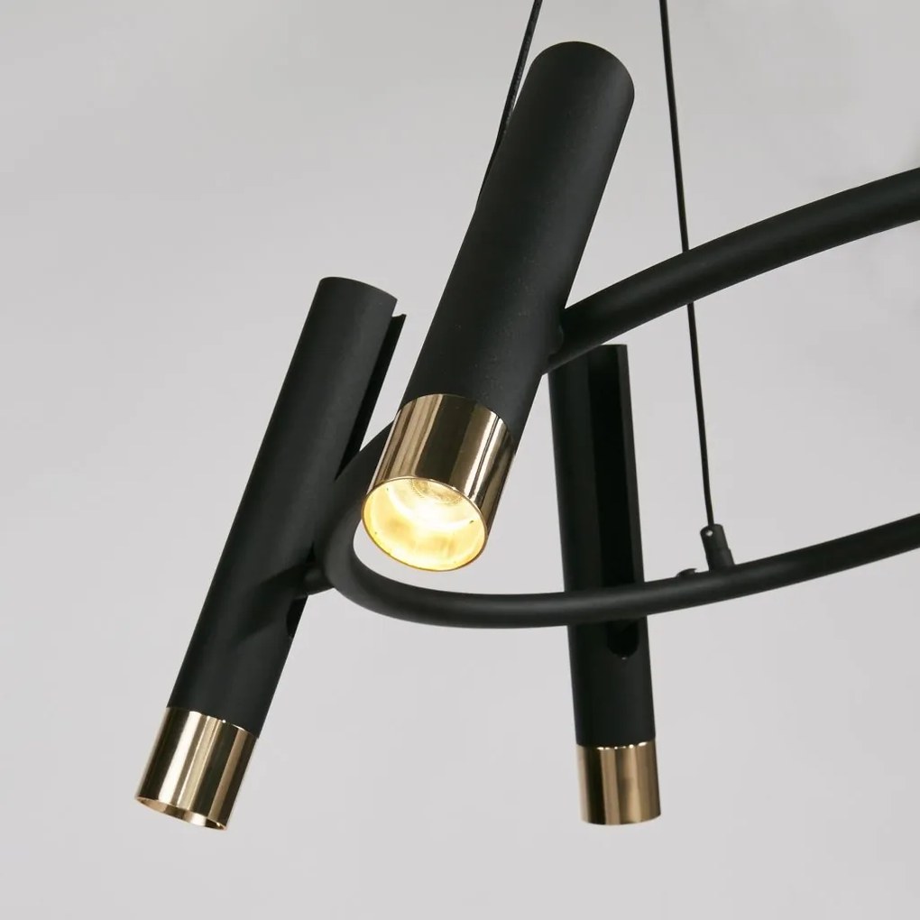 Lustra LED suspendata design minimalist Belle negru/auriu