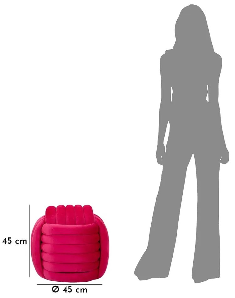 Taburet roz cu tapițerie din catifea Softy – Mauro Ferretti