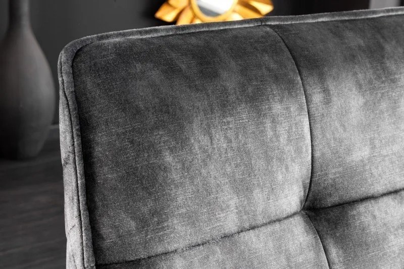 Bancheta cu aspect retro Euphoria 160cm, gri inchis