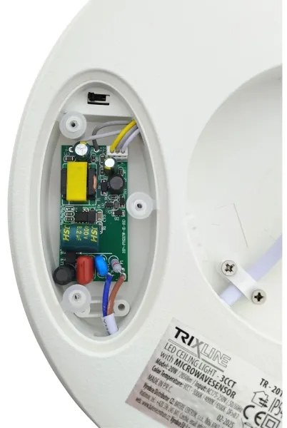 Plafonieră LED cu senzor de mișcare, 20W, 230V, 3000/4000/6500K, IP54, alb