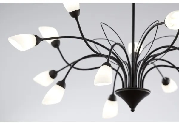 Jupiter 2057 - Lustră suspendată pe lanț GLORIOSA 15xG9/14W/230V negru