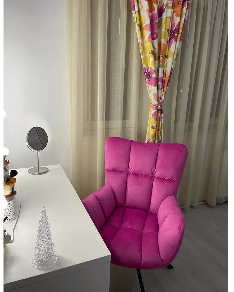 Scaun de design, ţesătură roz, KOMODO