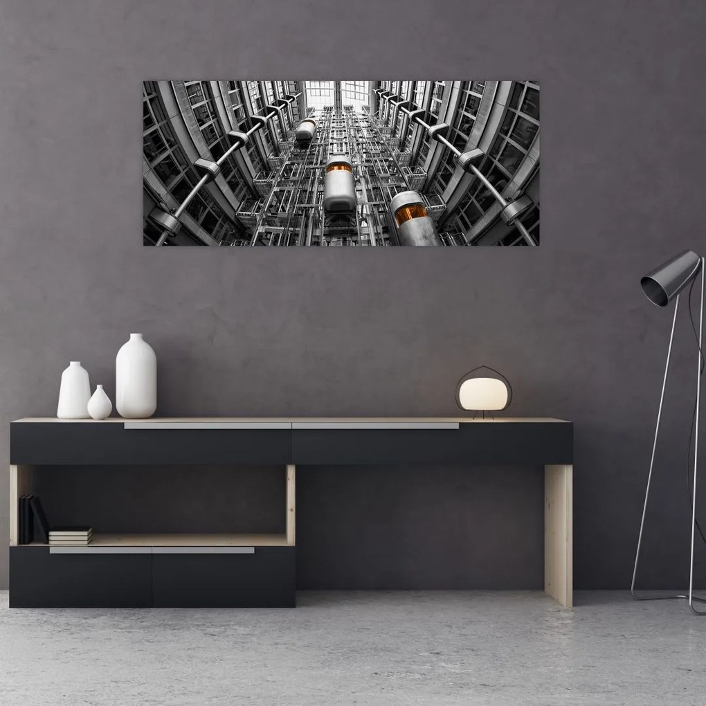 Tablou cu lift în clădire (120x50 cm)