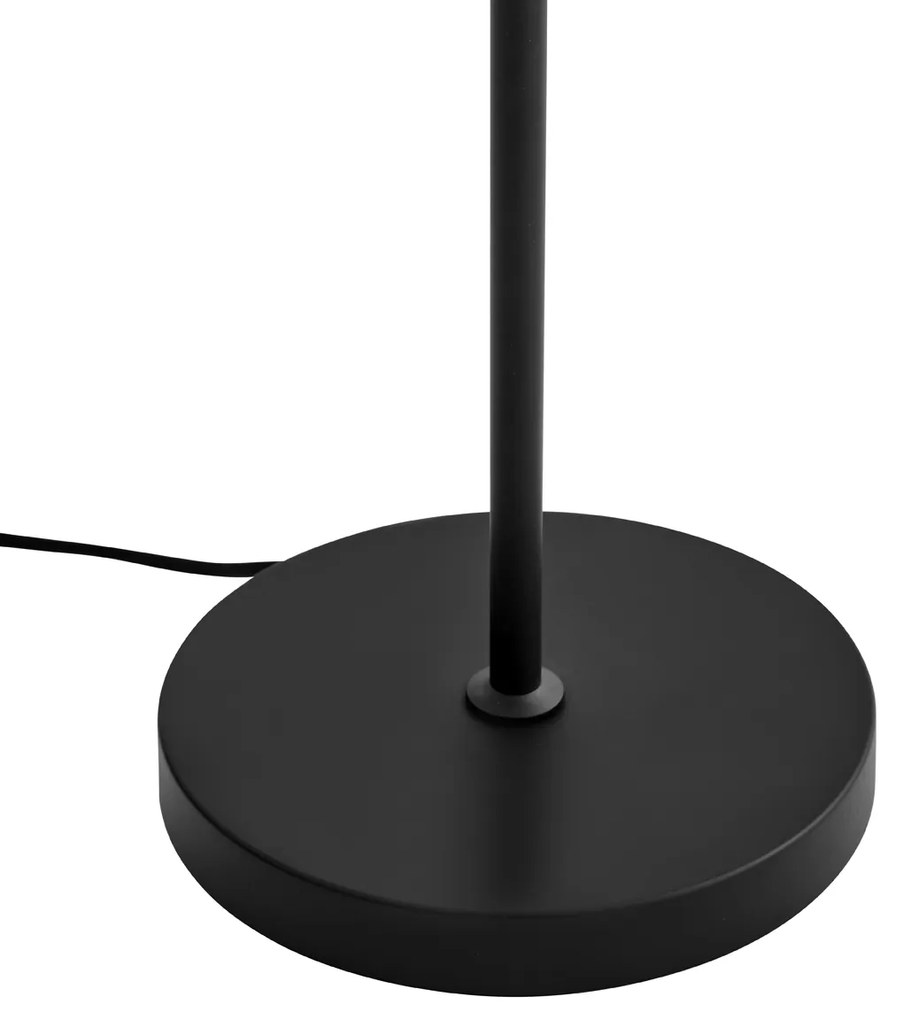 Lampă de podea Art Deco neagră cu sticlă fumurie - Vidro