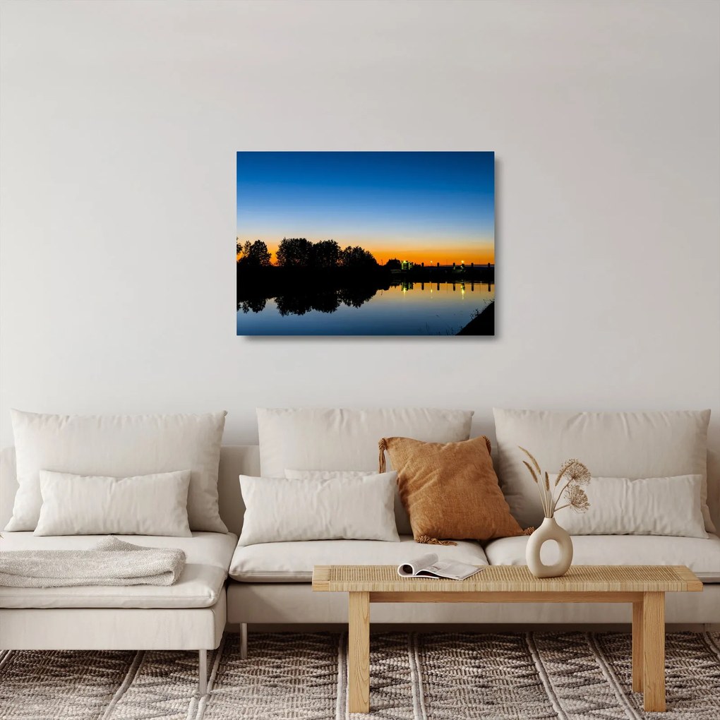 Tablou pe sticlă cu apus de soare (70x50 cm)