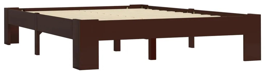 283300 vidaXL Cadru de pat, maro închis, 120 x 200 cm, lemn masiv de pin