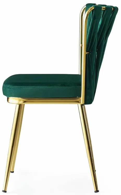 Set de scaune de sufragerie Kusakli Green andGold, 4 buc.