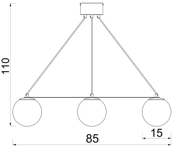 Lustră pe cablu BALLO 3xE27/15W/230V negru/alb