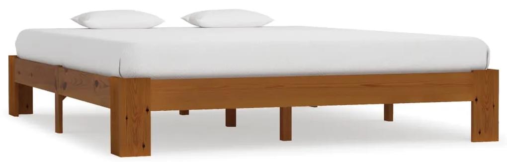 283290 vidaXL Cadru de pat, maro deschis, 160 x 200 cm, lemn masiv de pin