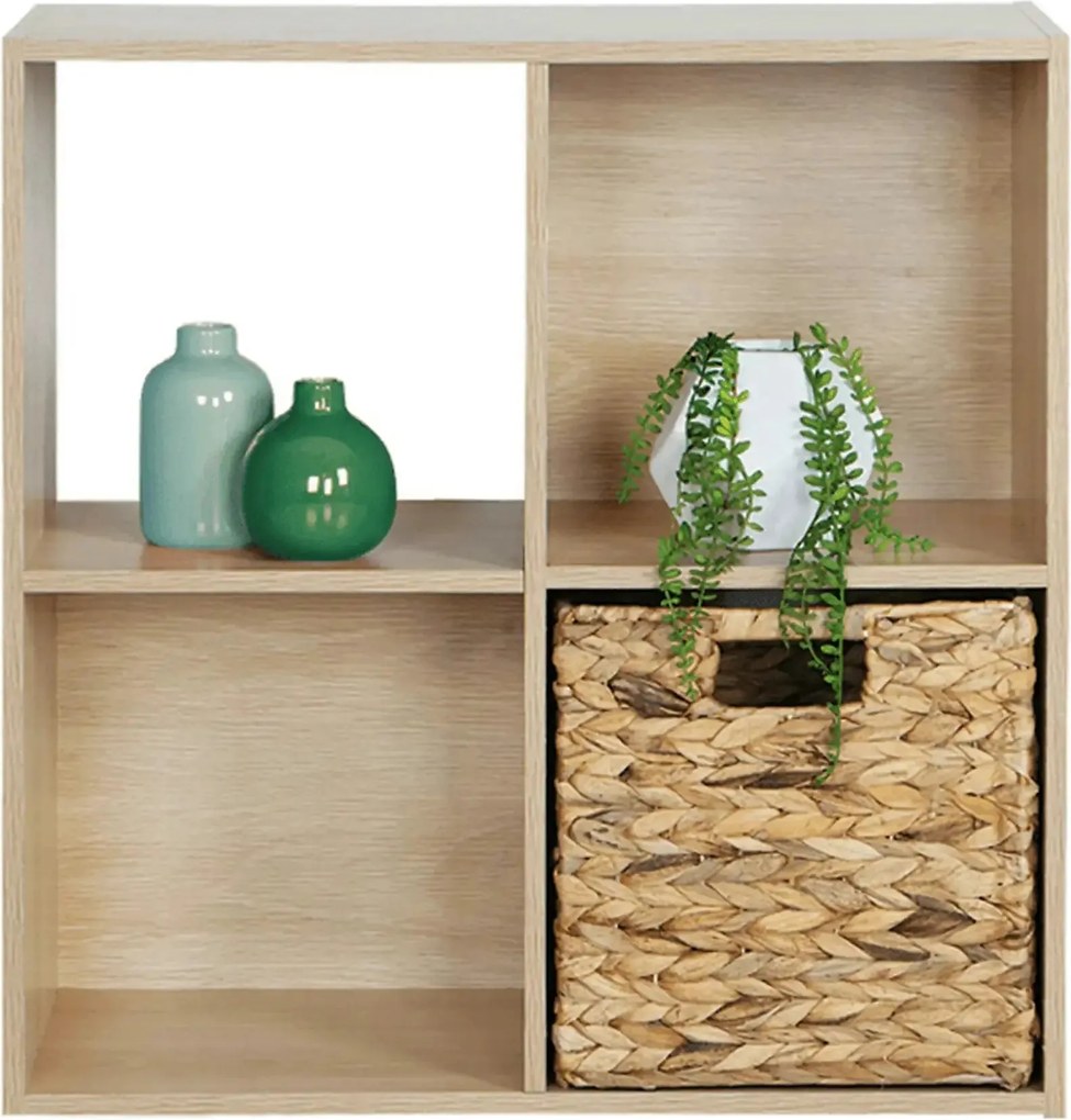Etajera PRETO, stejar natural, PAL infoliat, 60x28x60 cm