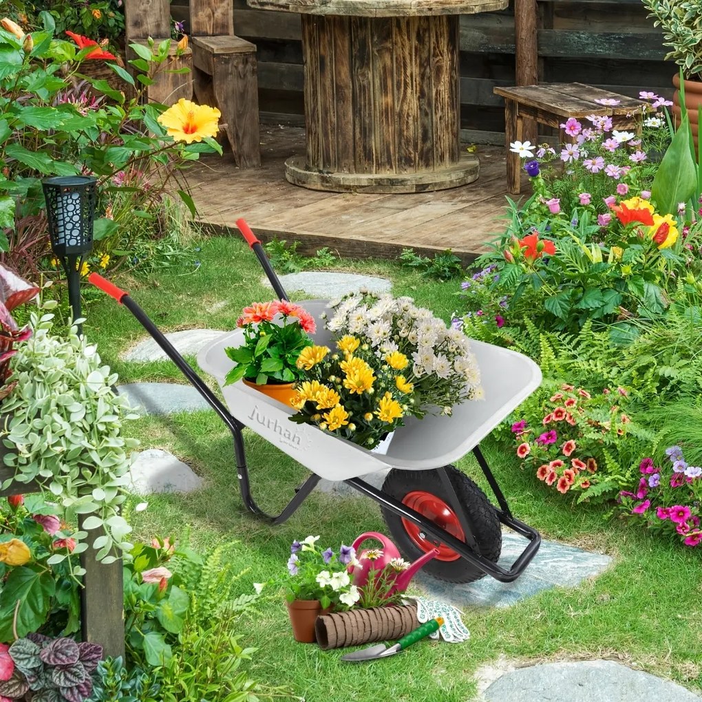 Roabă BARRY zincată, capacitate max. 100l/250kg, argintiu/negru Gardebruk