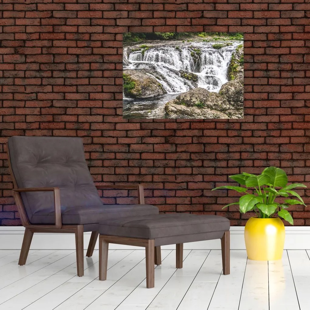Tablou pe sticlă - Cascade (70x50 cm)