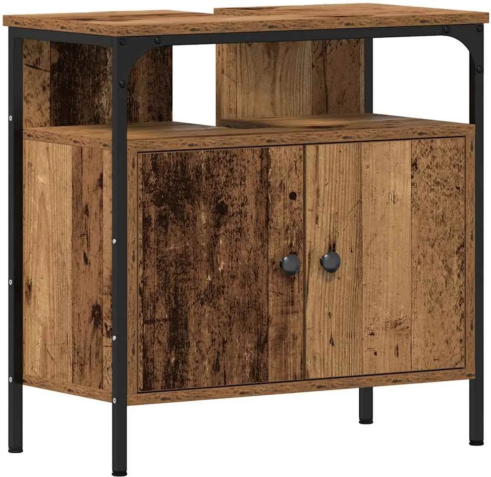 vidaXL Dulap pentru chiuvetă de baie lemn vechi lemn prelucrat