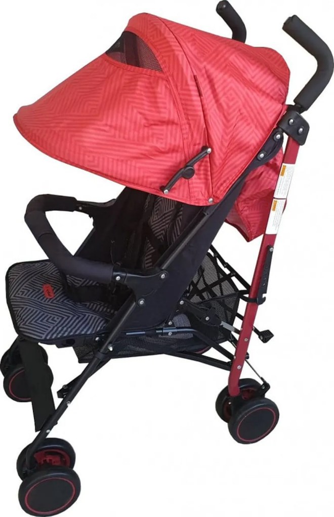 Carucior sport tip umbrela Baby Care™ PRO 803B , Spatar reglabil in 7 trepte, Pozitie somn, Amortizoare, Frana picior,Pliabil , Rosu cu Imprimeu