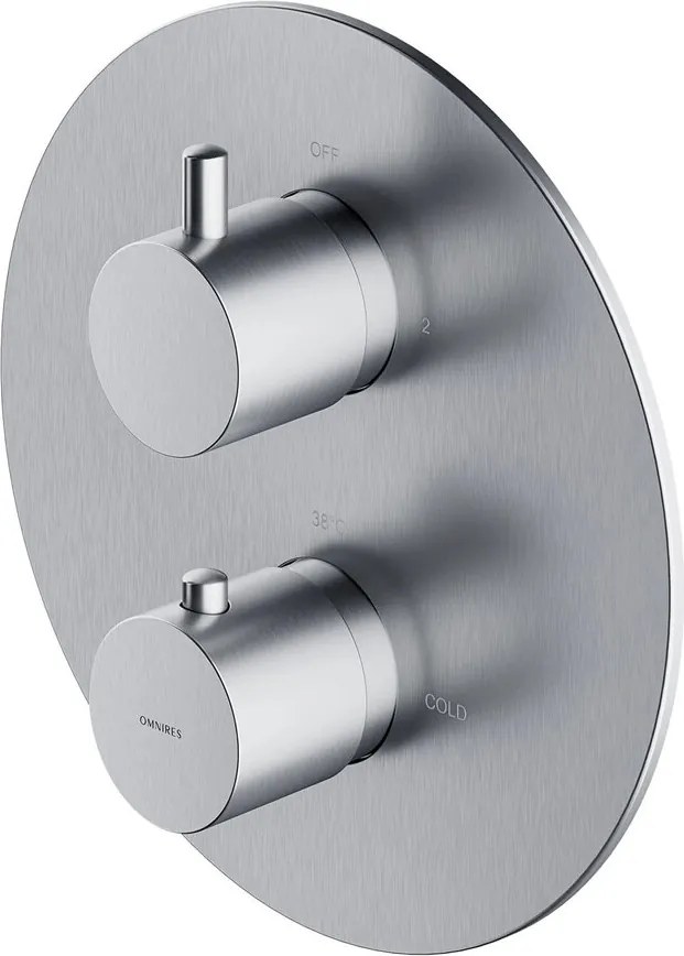 Baterie cada - dus incastrata Omnires Y termostatata nichel periat fara corp ingropat