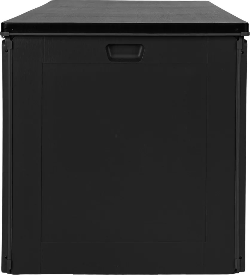 Ladă de grădină Dubrovnik, plastic, negru, 146,5x61x64,5 cm, 490 L