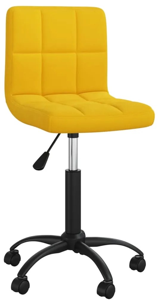 vidaXL Scaun de bucătărie pivotant, galben muștar, catifea