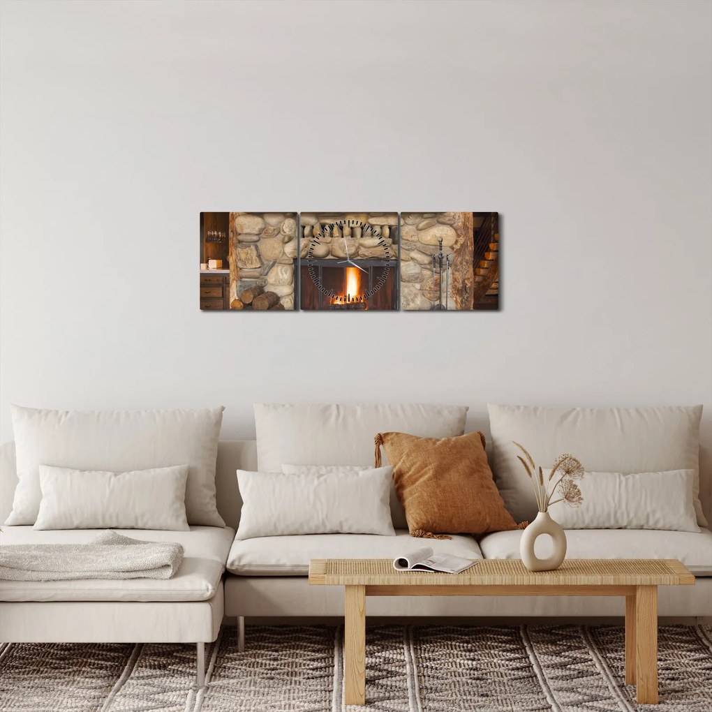 Tablou - Vatră (cu ceas) (90x30 cm)