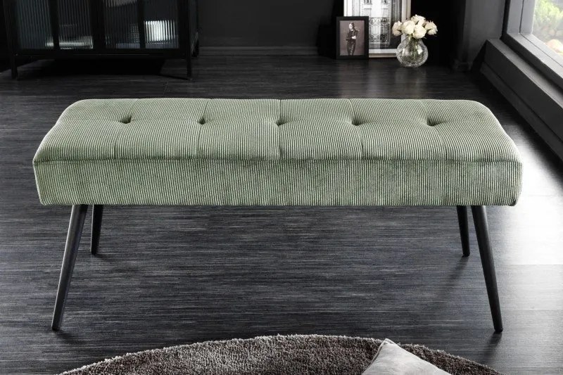Bancheta tapitata design modern Boutique 100cm, verde