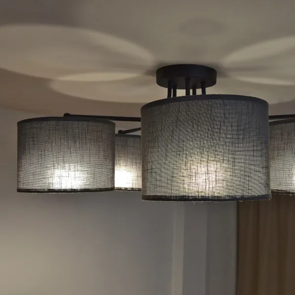 Lustră aplicată ALBA, 5x E27, 15W, 230V, gri