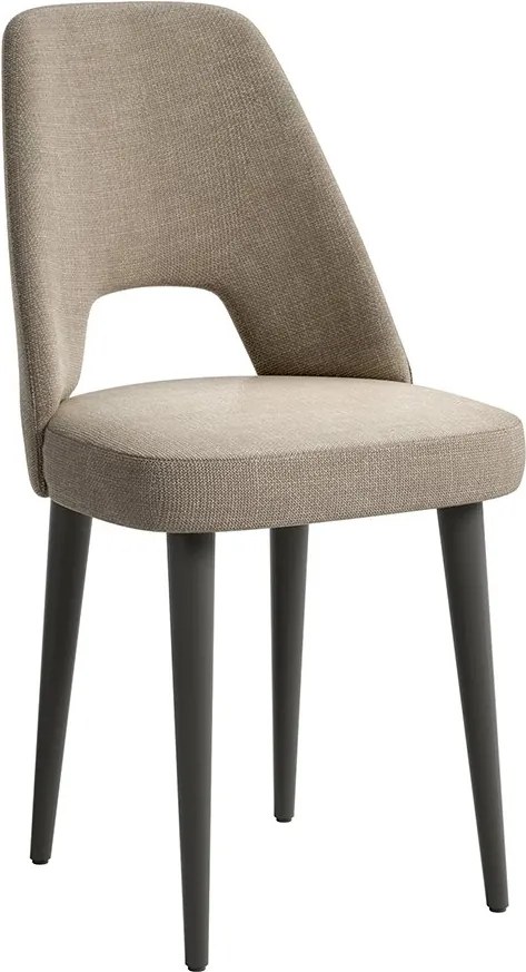 Scaun lemn masiv tapițat Eclat Sand, 50 × 56 × 94 cm