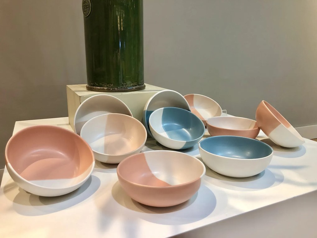 Bol Ceramica Summer 2 culori, Glazurare Mata Albastru Marin Mat