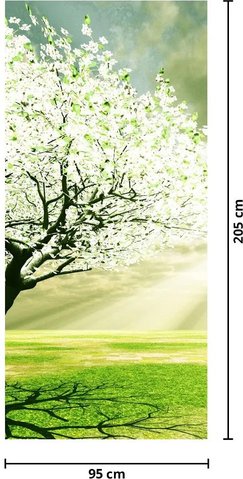 Fototapet pentru ușă - Copac în luncă (95x205cm)