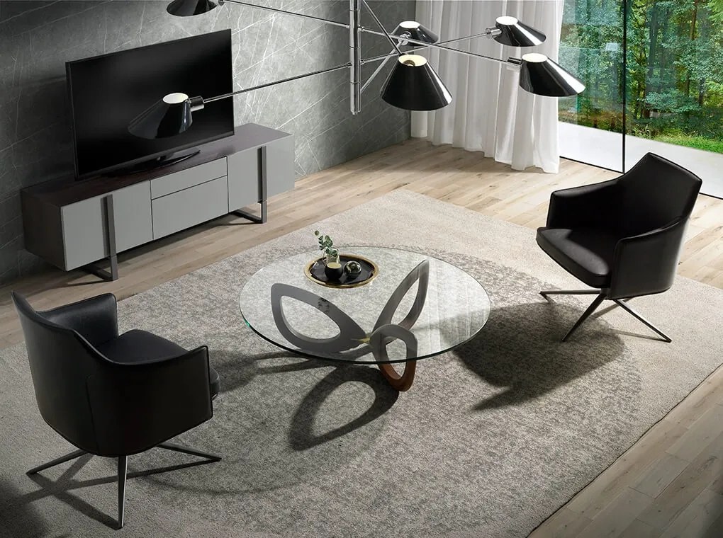 Masuta de cafea eleganta design LUX Walnut, 120cm CT16211