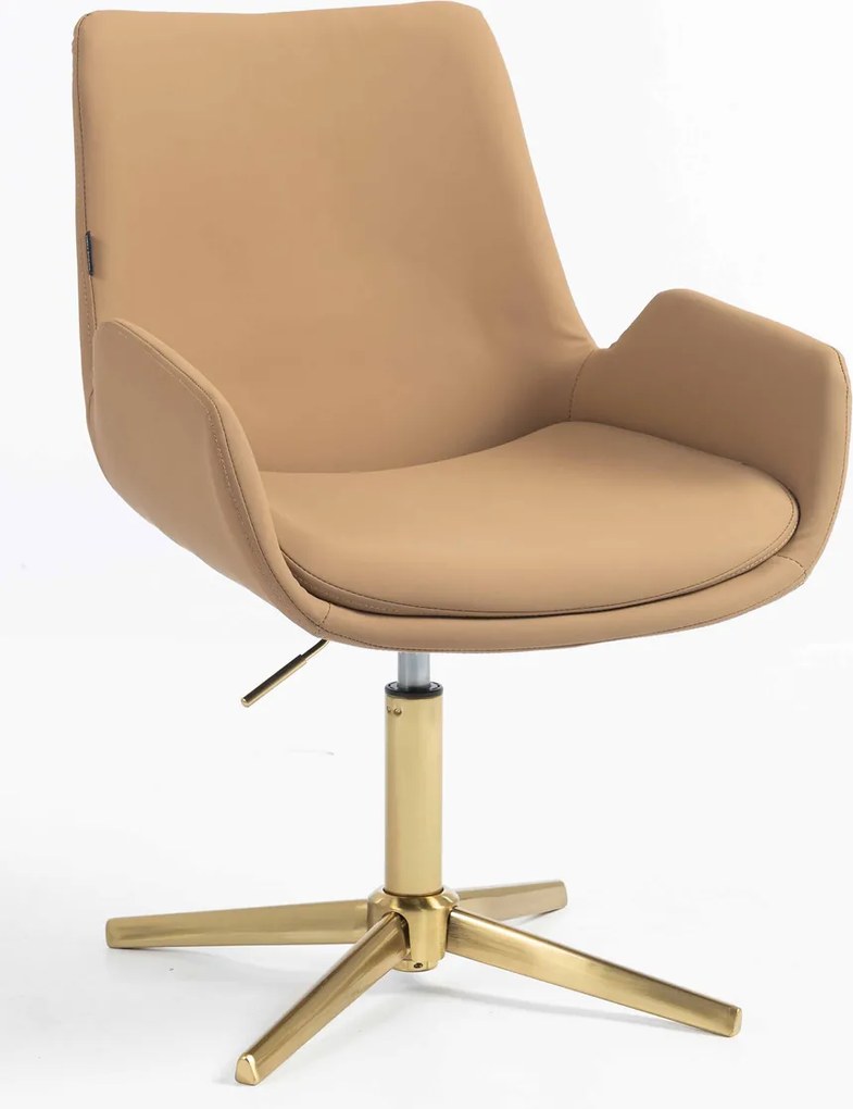 HR240CROSS Scaun Carmel Piele Ecologica Premium Soft cu Bază Aurie
