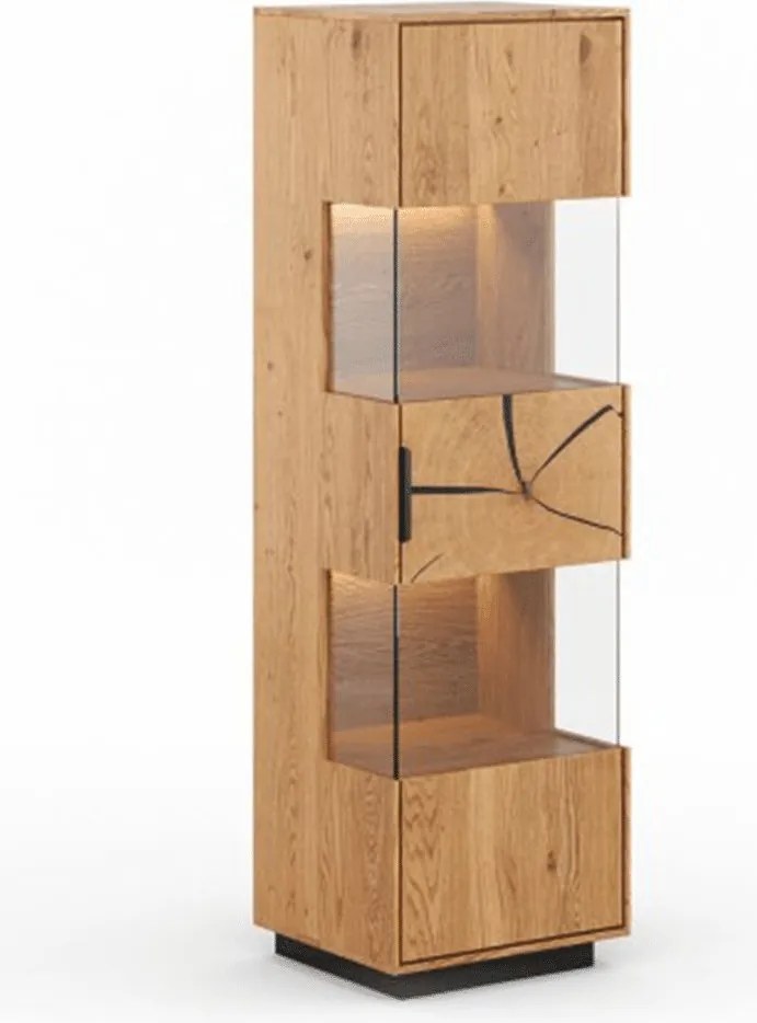 Vitrină stejar masiv Tress III, 43 × 39 × 147 cm