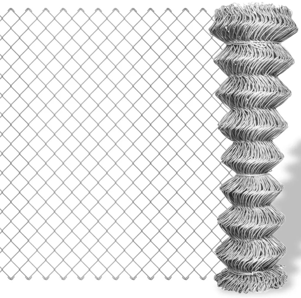 vidaXL Gard de legătură din plasă, argintiu, 25x1,5 m, oțel galvanizat