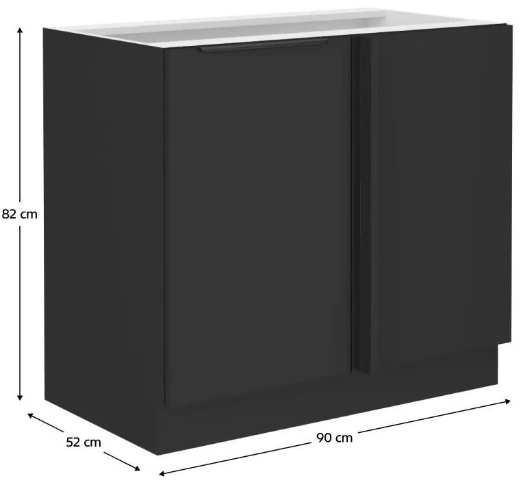 Dulap de bucătărie inferior Sobera 105 ND 1F BB (negru). 1096991