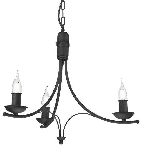 Lustră pe lanț LUCY 3xE14/60W/230V negru