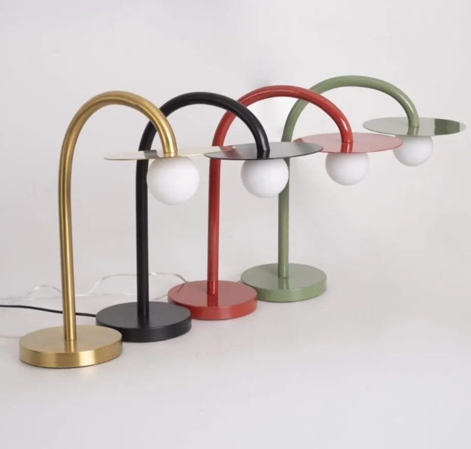 Lampa de masa LED design minimalist ENIGMA, auriu periat