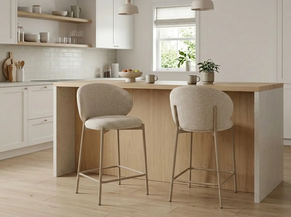 Scaun de bar KIOTO, casmir / bej deschis