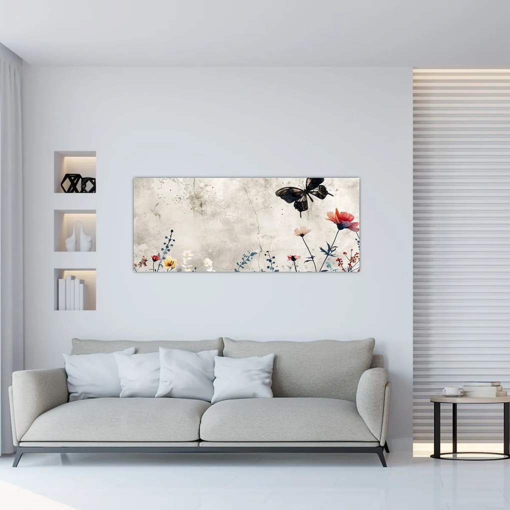 Tablou - Pajiște în beton (120x50 cm)