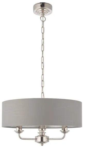 Lustră pe lanț Endon 94377 HIGHCLERE 3xE14/40W/230V gri/crom lucios