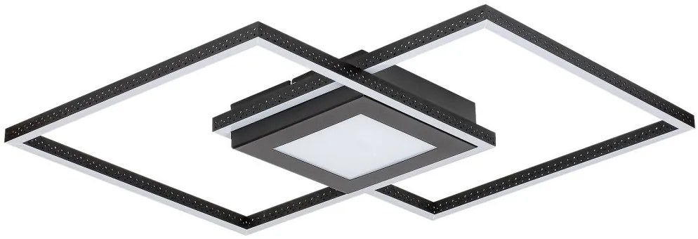 Plafoniera LED design modern Casimir negru 57x57cm
