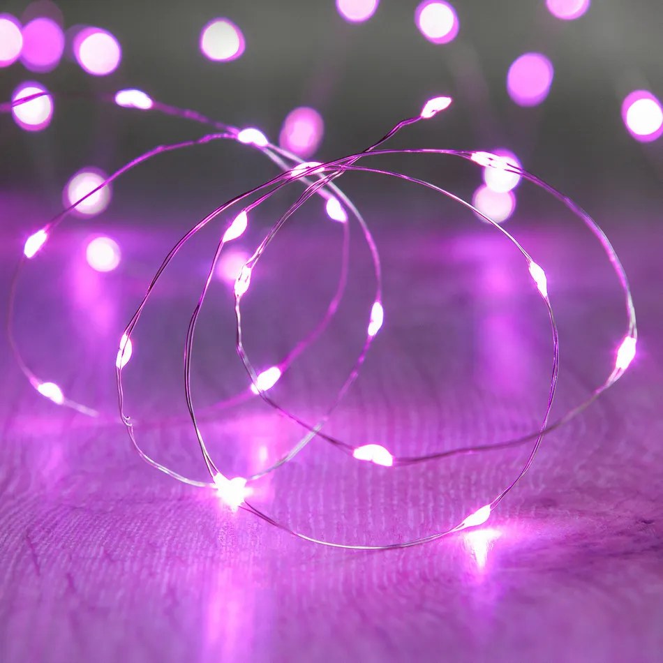 decoLED LED șirag luminos, pe baterii - roz, 20 diode, 2.3 m